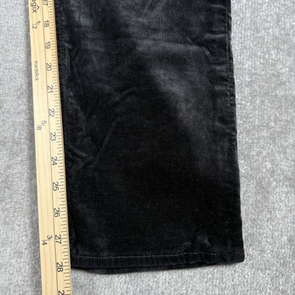 Loft Pants Women's 18 Black Velvet Velour Straight Leg Stretch Modern High Rise - Picture 7 of 10